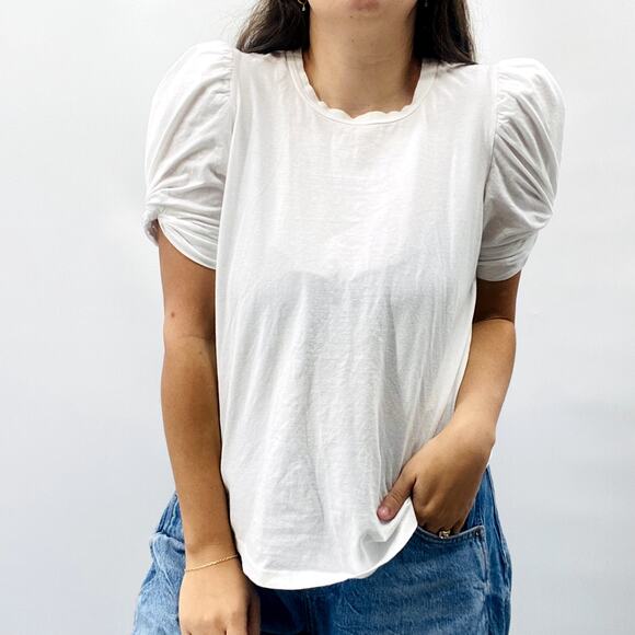 A.L.C. M white puff sleeve tee - Picture 1 of 5